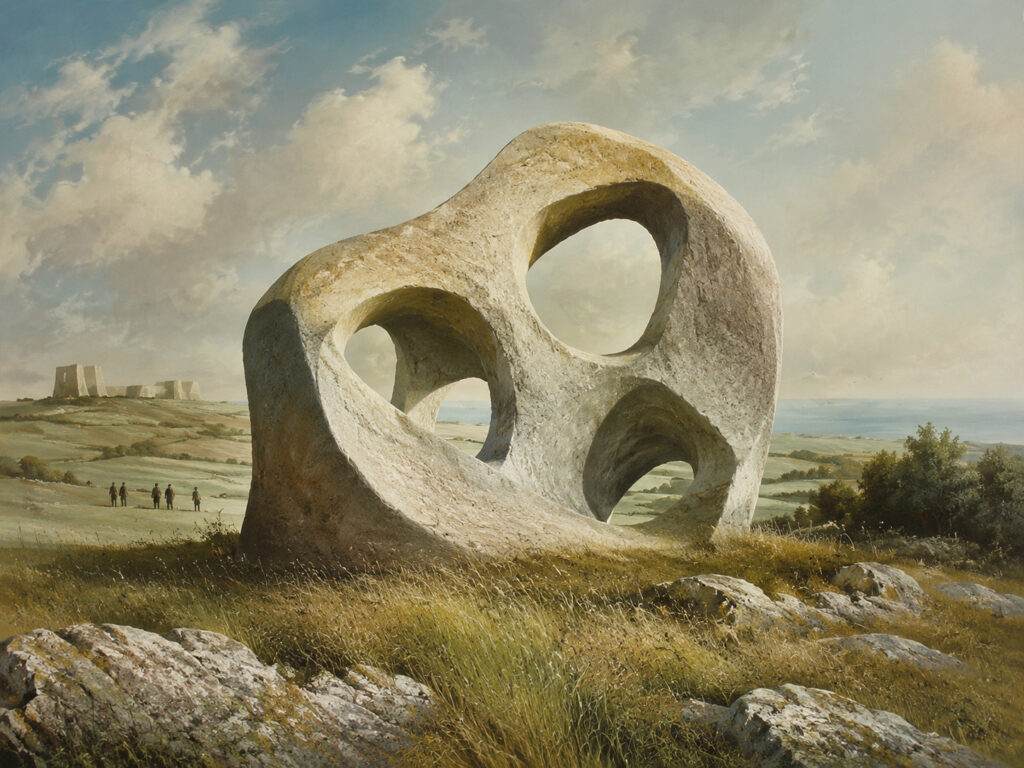 Sculpture Merged With Landscape