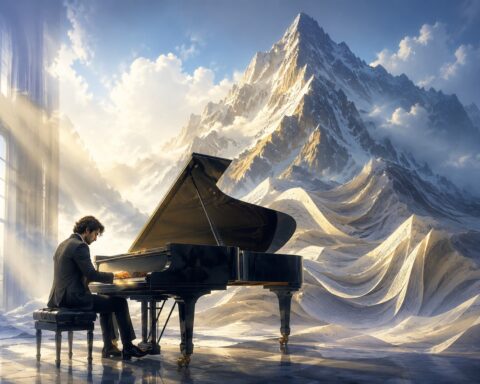 Musical mountain obscured by cloud
